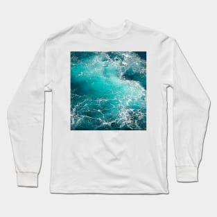 Ocean blue turquoise waves Long Sleeve T-Shirt